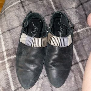 Free people black leather flats